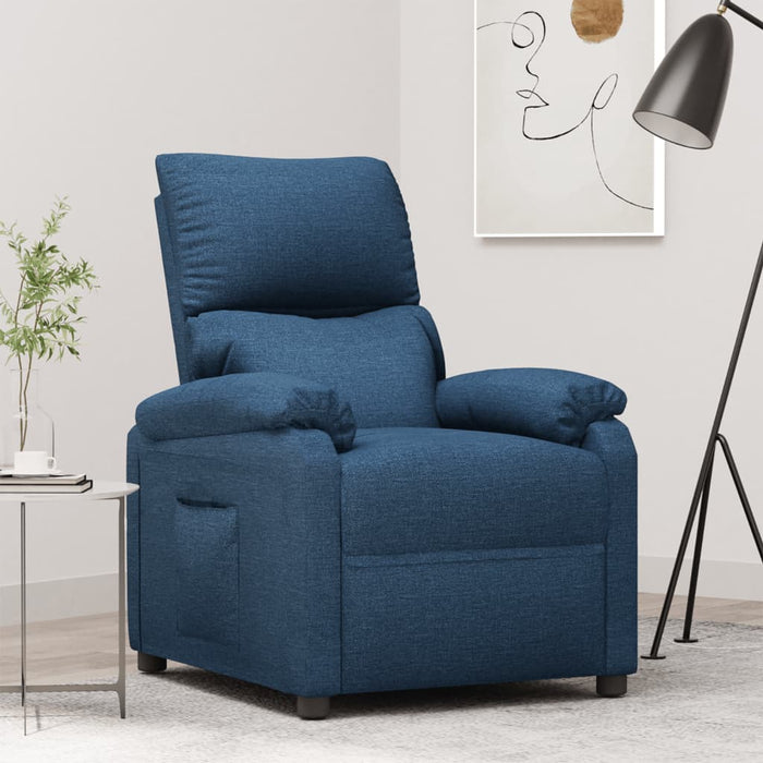 Fotoliu rabatabil, albastru, material textil WALTI