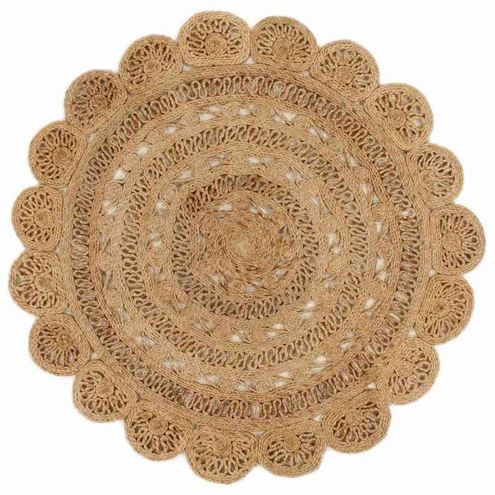 Covor împletit manual, 120 cm, iută, rotund WALTI