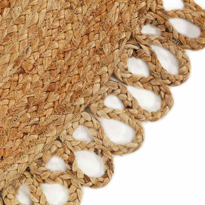Covor împletit cu margine ondulată, 120 cm, iută, rotund WALTI