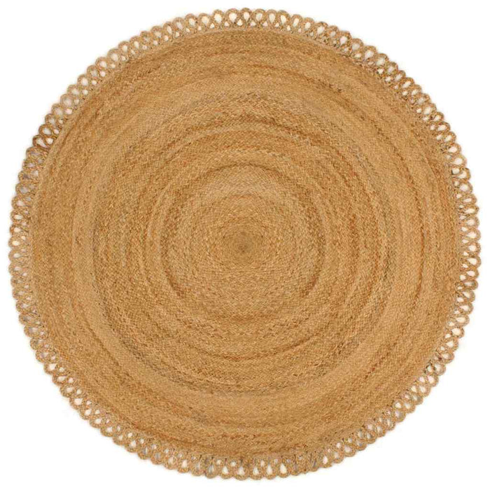 Covor împletit cu margine ondulată, 150 cm, iută, rotund WALTI