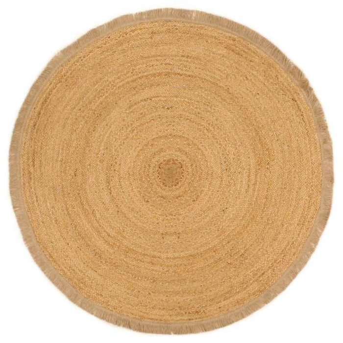Covor împletit cu margine tip volan, 120 cm, iută, rotund WALTI