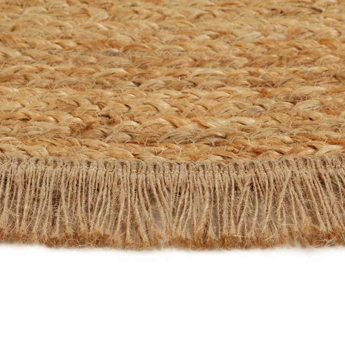 Covor împletit cu margine tip volan, 120 cm, iută, rotund WALTI