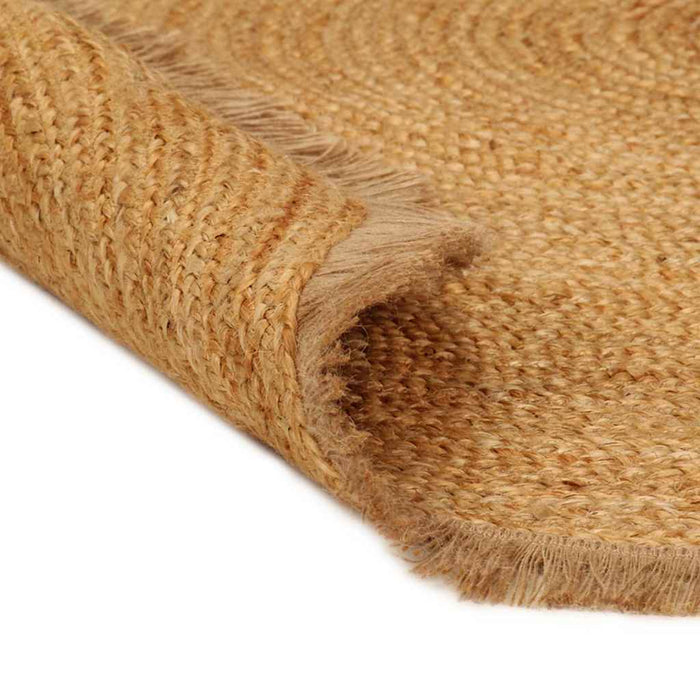 Covor împletit cu margine tip volan, 150 cm, iută, rotund WALTI