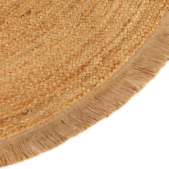 Covor împletit cu margine tip volan, 150 cm, iută, rotund WALTI