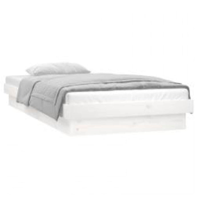 Cadru de pat cu LED, alb, 90x200 cm, lemn masiv - WALTI WALTI