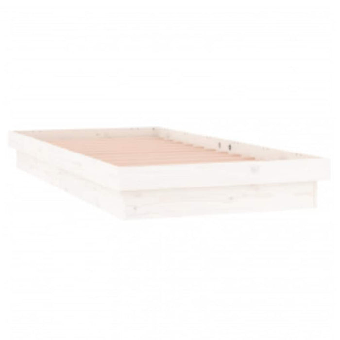 Cadru de pat cu LED, alb, 90x200 cm, lemn masiv - WALTI WALTI