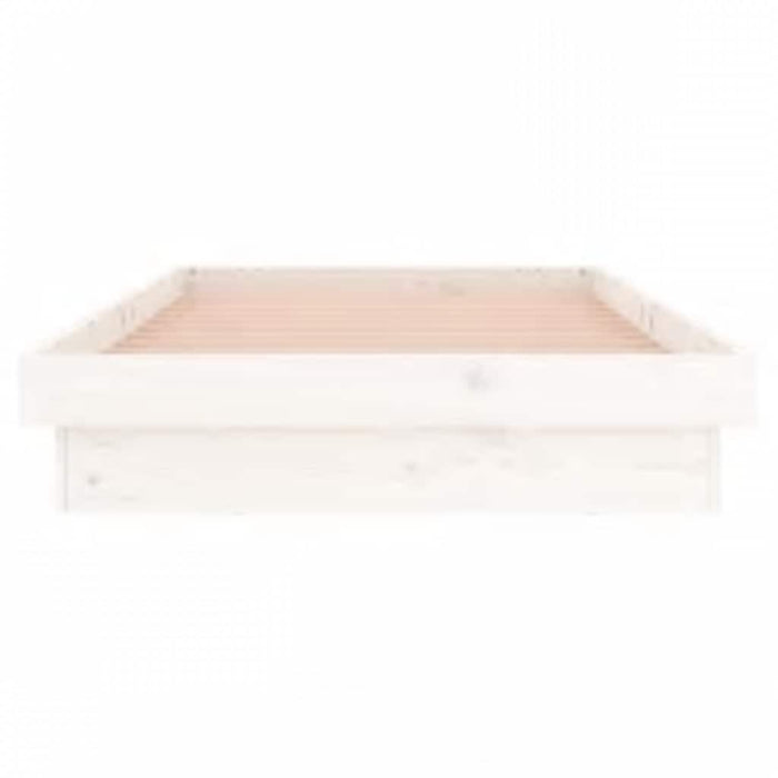 Cadru de pat cu LED, alb, 90x200 cm, lemn masiv - WALTI WALTI