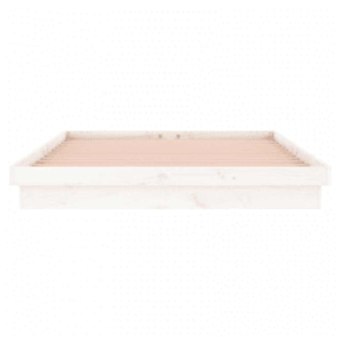 Cadru de pat cu LED, alb, 140x200 cm, lemn masiv - WALTI WALTI