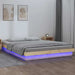 Cadru de pat cu LED, 150x200 cm, lemn masiv, King Size 5FT - WALTI WALTI