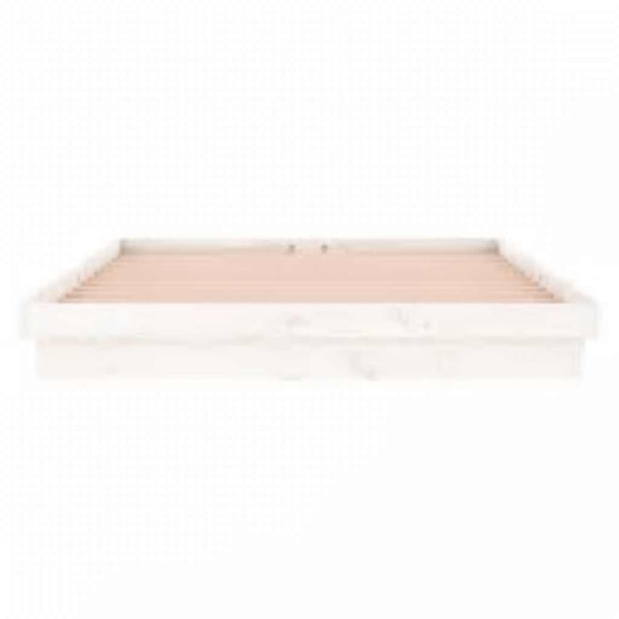 Cadru de pat cu LED, alb, 160x200 cm, lemn masiv - WALTI WALTI