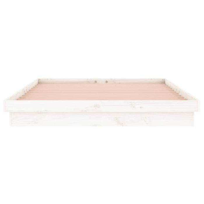 Cadru de pat LED Super King Size, alb, 180x200 cm, lemn masiv - WALTI WALTI