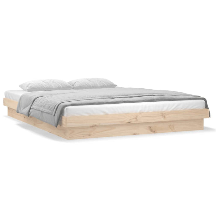 Cadru de pat cu LED, 200x200 cm, lemn masiv - WALTI WALTI