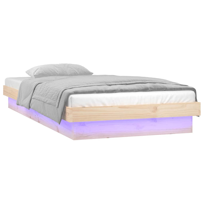 Cadru de pat cu LED, Single, 90x190 cm, lemn masiv - WALTI WALTI