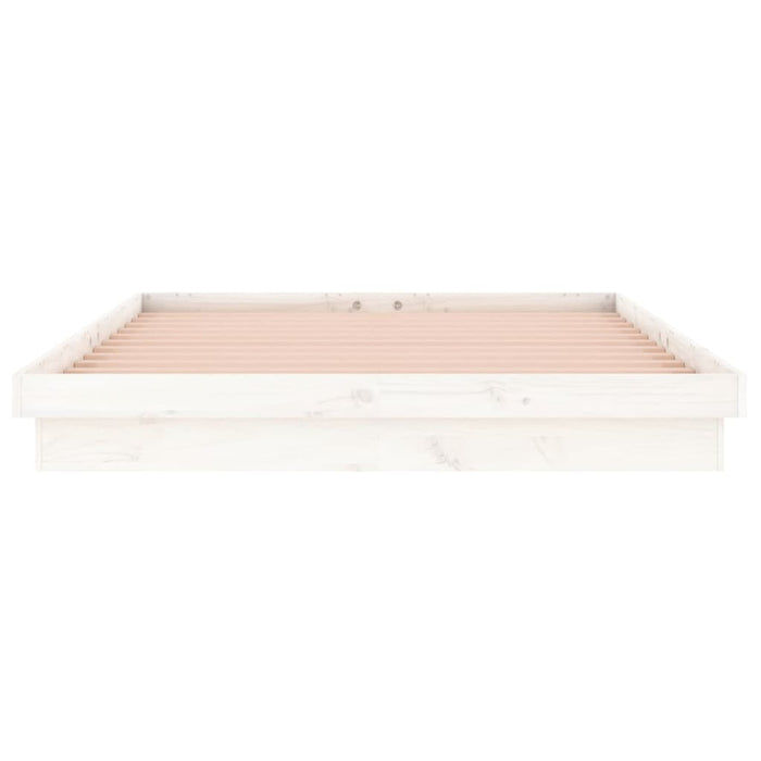 Cadru de pat cu LED mic dublu, alb, 120x190 cm, lemn masiv - WALTI WALTI