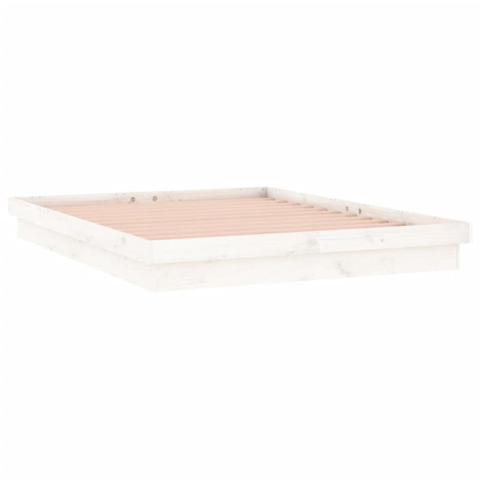 Cadru de pat cu LED, alb, 140x190 cm, lemn masiv - WALTI WALTI