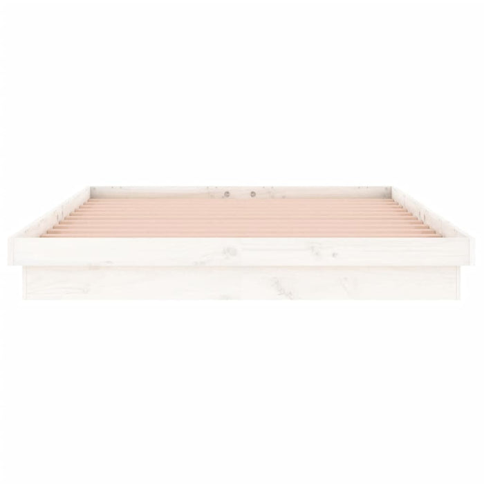 Cadru de pat cu LED, alb, 140x190 cm, lemn masiv - WALTI WALTI