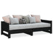 Pat extensibil de zi, negru, 2x(90x200) cm, lemn masiv pin - WALTI WALTI
