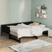 Pat extensibil de zi, negru, 2x(90x200) cm, lemn masiv pin - WALTI WALTI