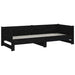 Pat extensibil de zi, negru, 2x(90x200) cm, lemn masiv pin - WALTI WALTI