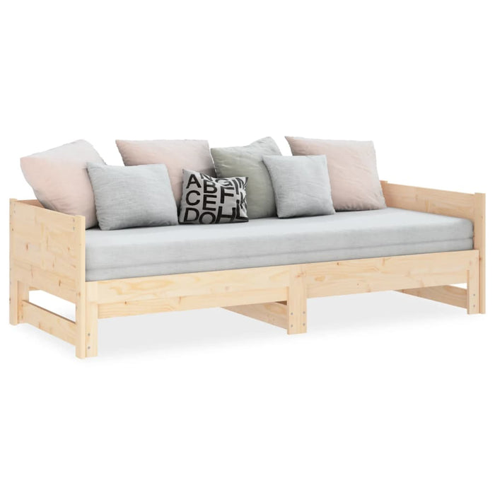 Pat extensibil de zi, 2x(90x190) cm, lemn masiv de pin WALTI