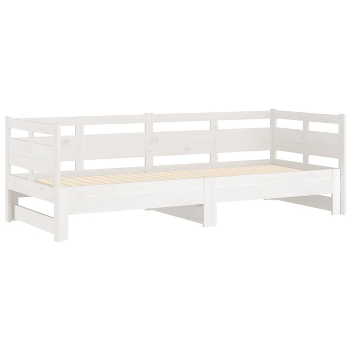 Pat de zi extensibil, alb, 2x(80x200) cm, lemn masiv de pin - WALTI WALTI
