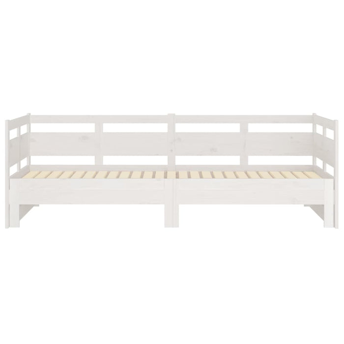 Pat de zi extensibil, alb, 2x(80x200) cm, lemn masiv de pin - WALTI WALTI