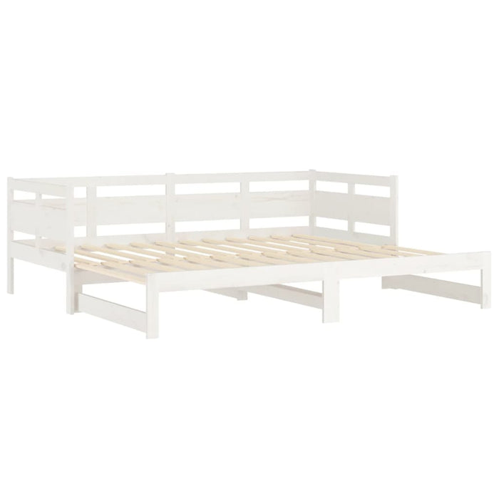 Pat de zi extensibil, alb, 2x(80x200) cm, lemn masiv de pin - WALTI WALTI