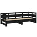 Pat de zi extensibil, negru, 2x(80x200) cm, lemn masiv de pin - WALTI WALTI