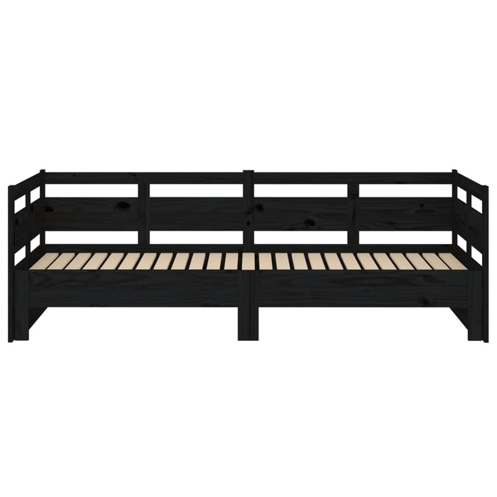 Pat de zi extensibil, negru, 2x(80x200) cm, lemn masiv de pin - WALTI WALTI