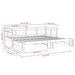 Pat de zi extensibil, negru, 2x(80x200) cm, lemn masiv de pin - WALTI WALTI