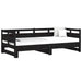 Pat de zi extensibil, negru, 2x(90x190) cm, lemn masiv de pin - WALTI WALTI