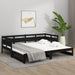 Pat de zi extensibil, negru, 2x(90x190) cm, lemn masiv de pin - WALTI WALTI