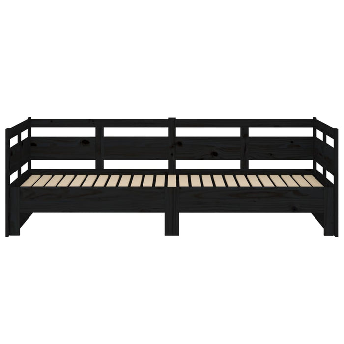 Pat de zi extensibil, negru, 2x(90x190) cm, lemn masiv de pin - WALTI WALTI
