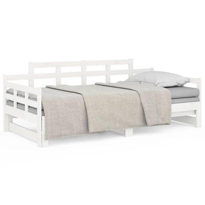 Pat extensibil de zi, alb, 2x(90x200) cm, lemn masiv de pin - WALTI WALTI