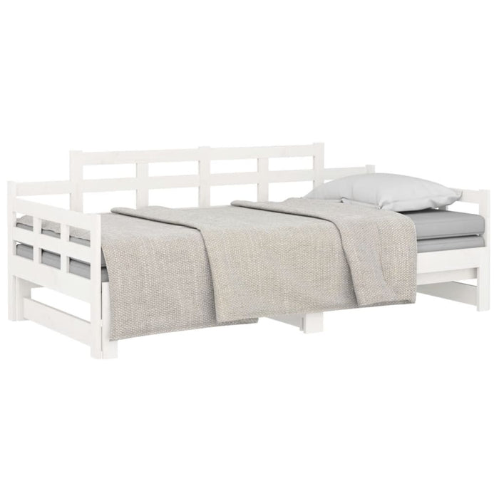 Pat extensibil de zi, alb, 2x(90x200) cm, lemn masiv de pin - WALTI WALTI