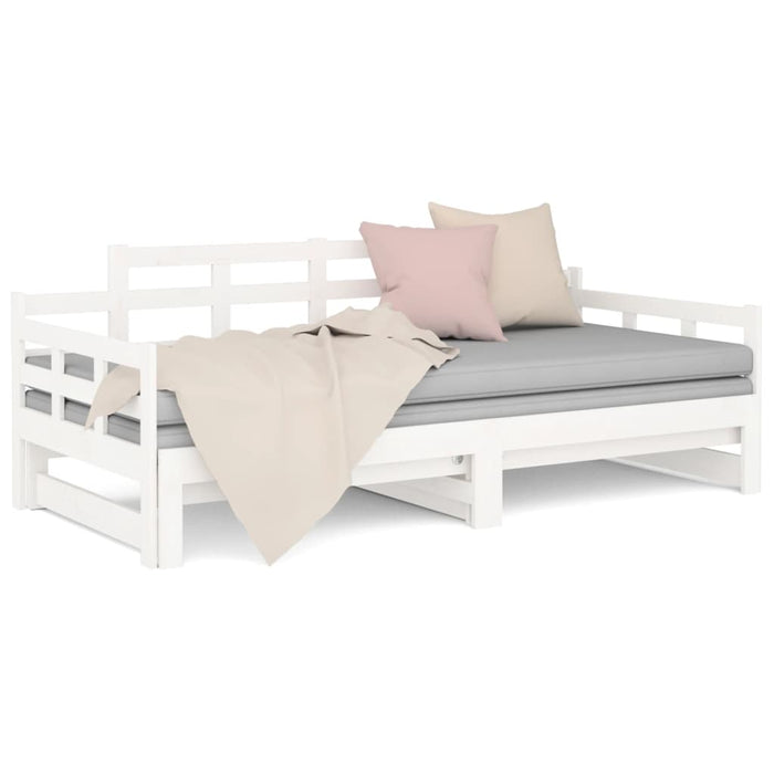 Pat extensibil de zi, alb, 2x(90x200) cm, lemn masiv de pin - WALTI WALTI