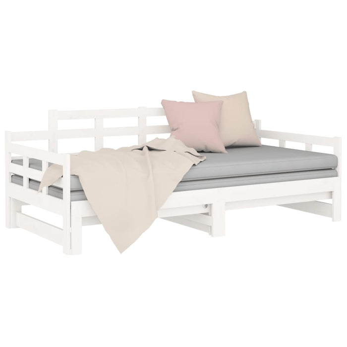 Pat extensibil de zi, alb, 2x(90x200) cm, lemn masiv de pin - WALTI WALTI