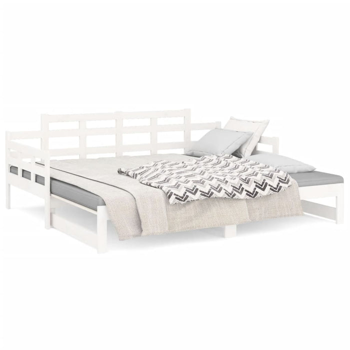 Pat extensibil de zi, alb, 2x(90x200) cm, lemn masiv de pin - WALTI WALTI