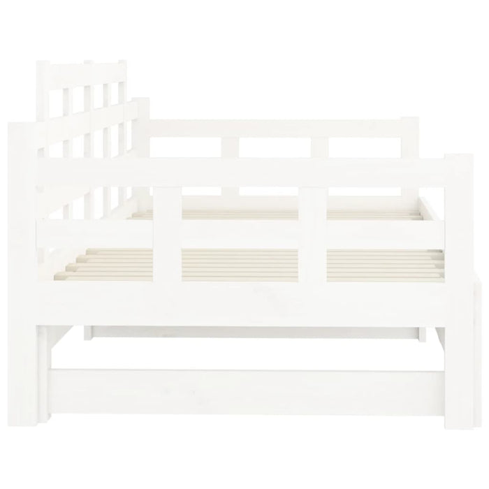 Pat extensibil de zi, alb, 2x(90x200) cm, lemn masiv de pin - WALTI WALTI