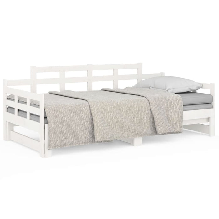 Pat extensibil de zi, alb, 2x(90x190) cm, lemn masiv de pin - WALTI WALTI
