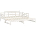 Pat extensibil de zi, alb, 2x(90x190) cm, lemn masiv de pin - WALTI WALTI