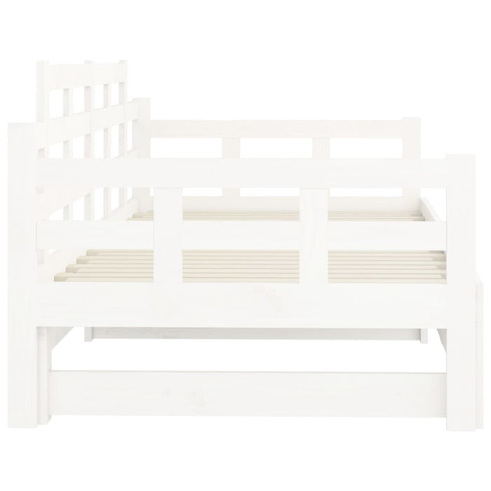 Pat extensibil de zi, alb, 2x(90x190) cm, lemn masiv de pin - WALTI WALTI