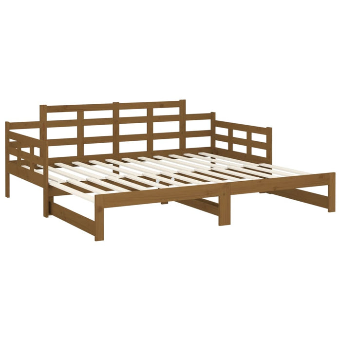 Pat extensibil de zi, maro miere, 2x(90x190) cm, lemn masiv pin - WALTI WALTI
