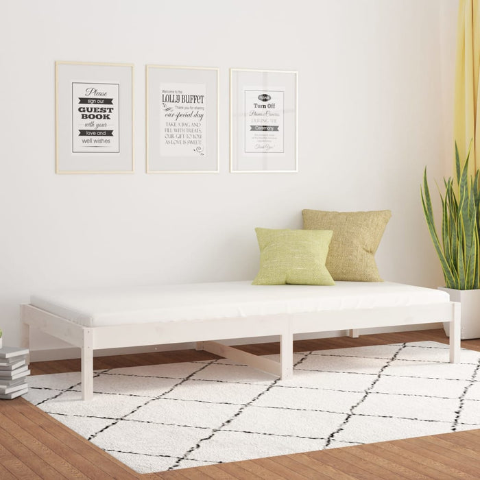 Pat de zi fără saltea, alb, 80x200 cm, lemn masiv pin - WALTI WALTI