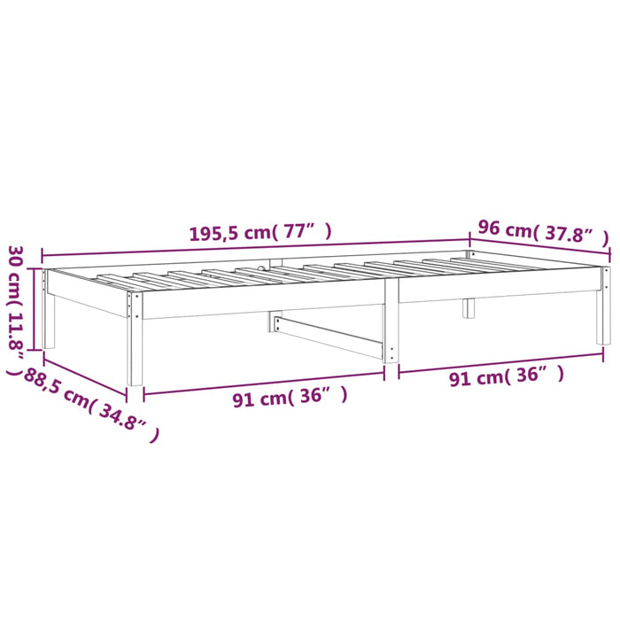 Pat de zi Single, 90x190 cm, lemn masiv de pin - WALTI WALTI