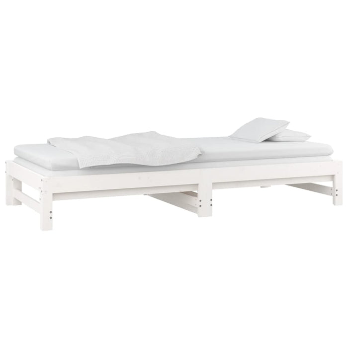Pat de zi extensibil, alb, 2x(90x200) cm, lemn masiv de pin - WALTI WALTI