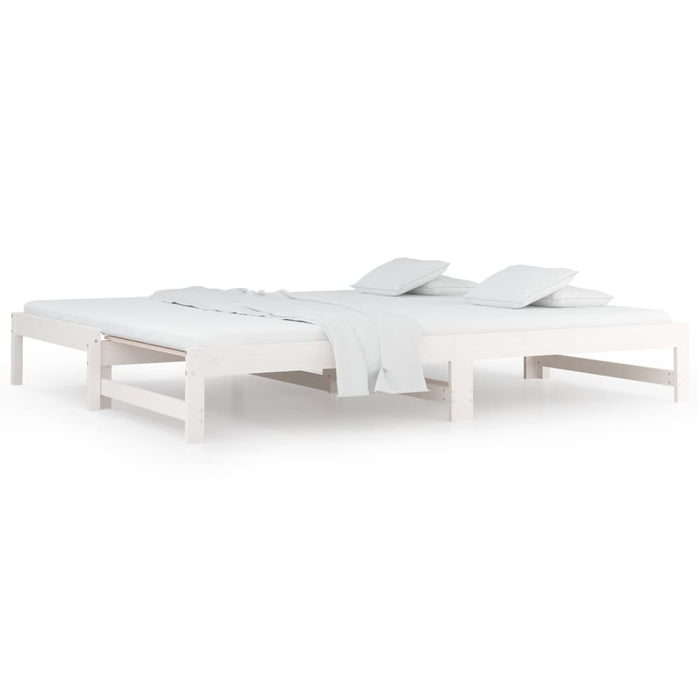 Pat de zi extensibil, alb, 2x(80x200) cm, lemn masiv de pin - WALTI WALTI