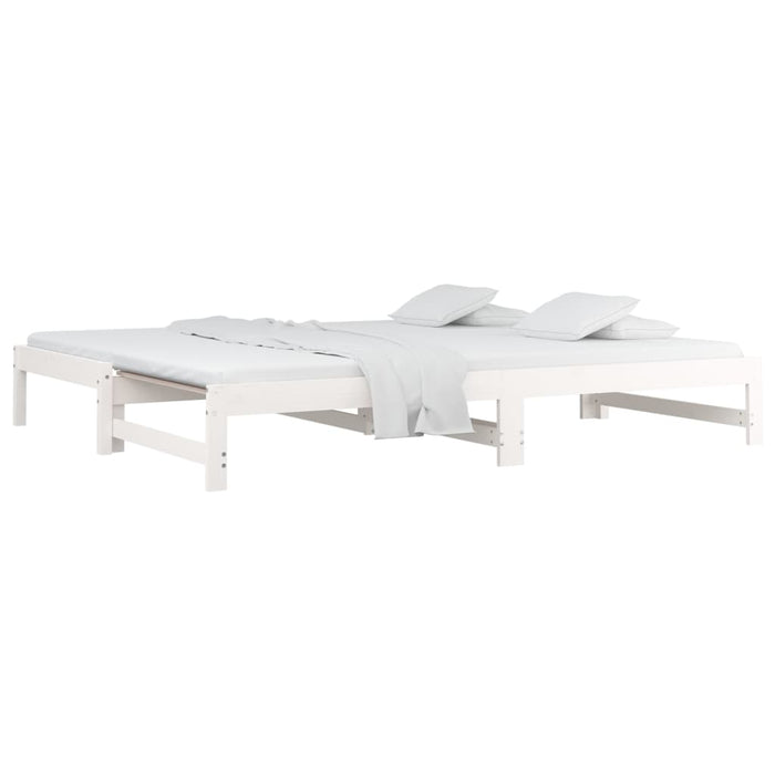 Pat de zi extensibil, alb, 2x(80x200) cm, lemn masiv de pin - WALTI WALTI