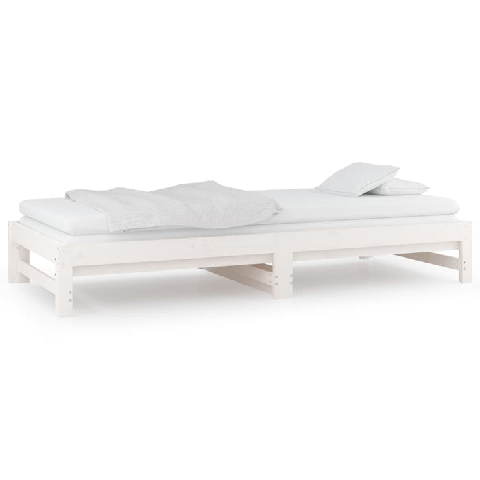 Pat de zi extensibil, alb, 2x(80x200) cm, lemn masiv de pin - WALTI WALTI