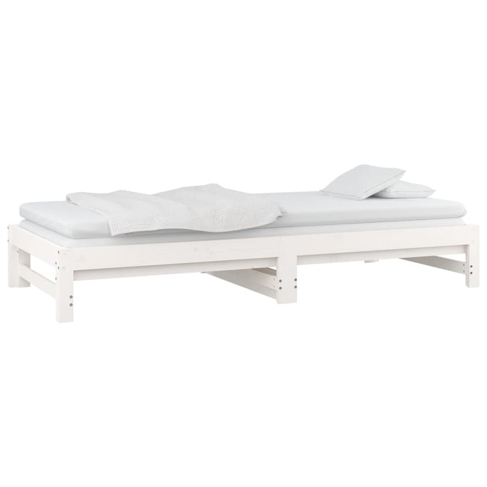 Pat de zi extensibil, alb, 2x(80x200) cm, lemn masiv de pin - WALTI WALTI